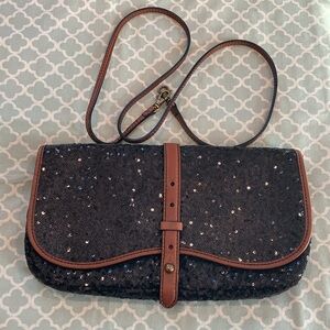 Kate Spade Westward Emily & Meritt Ingenue Clutch Crossbody Bag Sequin Leather